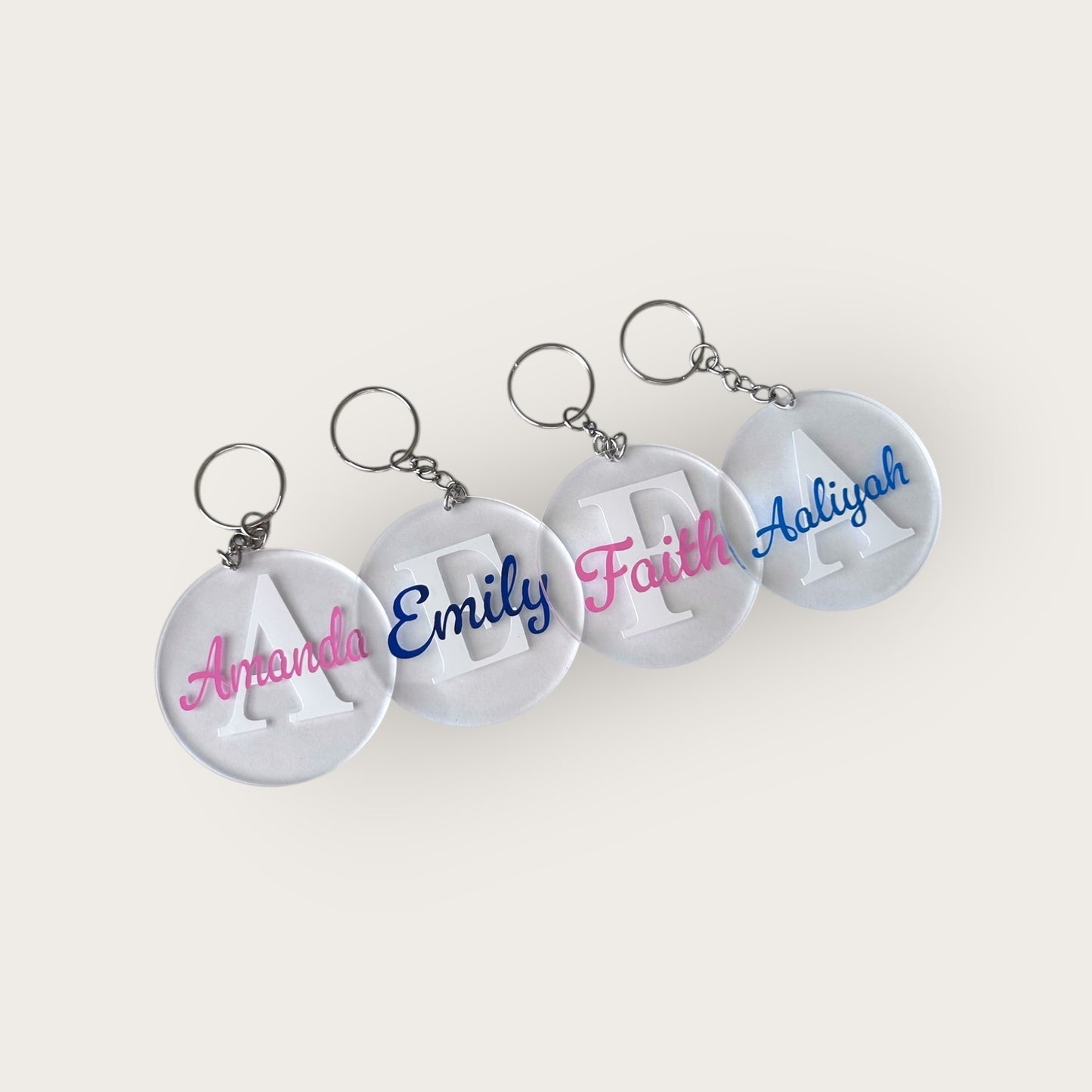 Round Name Keychain