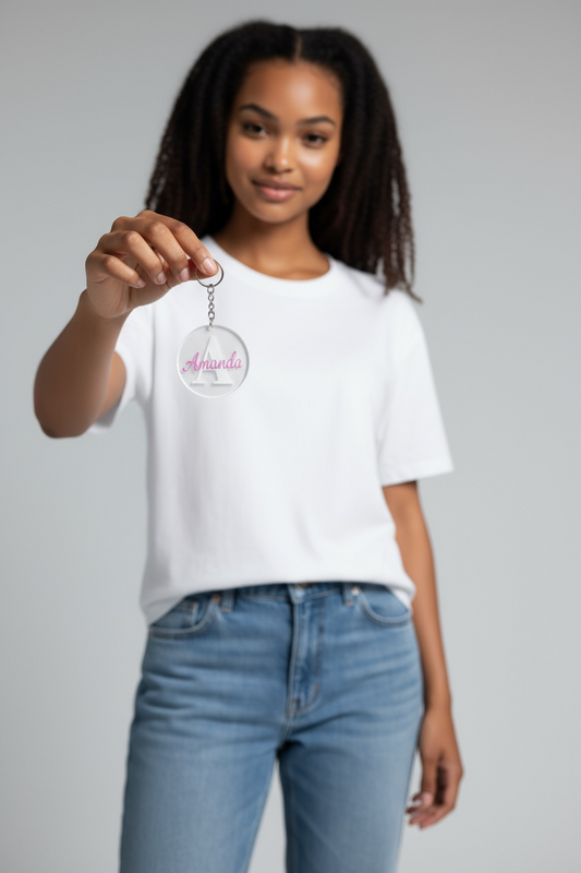 Round Name Keychain