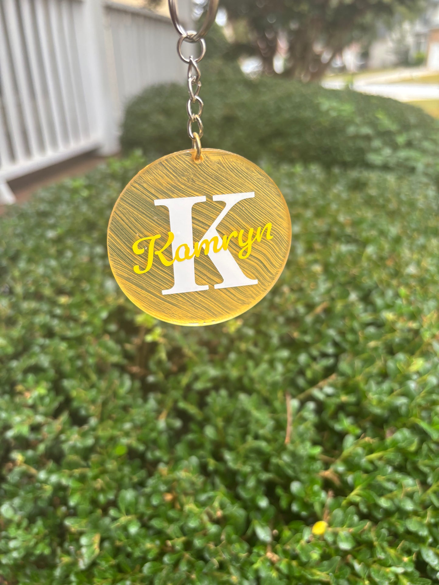 Round Name Keychain